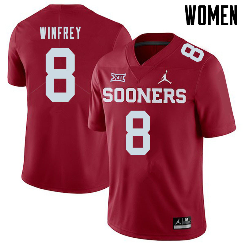 Jordan Brand Women #8 Perrion Winfrey Oklahoma Sooners College Football Jerseys Sale-Crimson